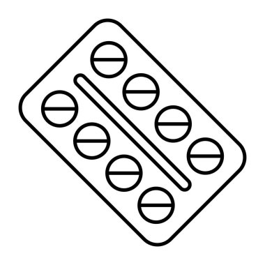 An editable design icon of pills strip