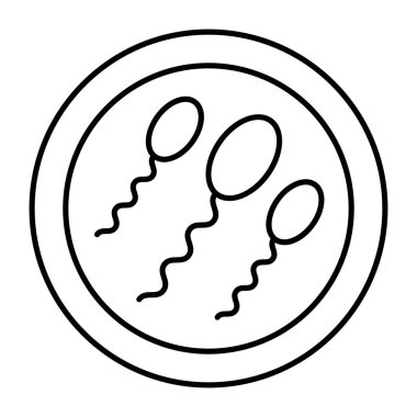 Spermlerin eşsiz tasarım ikonu, üreme hücrelerinin postası