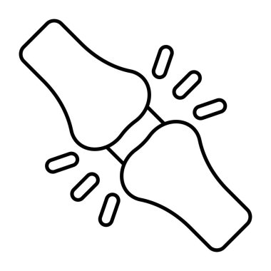 Kırık kemiğin doğrusal tasarım simgesi 