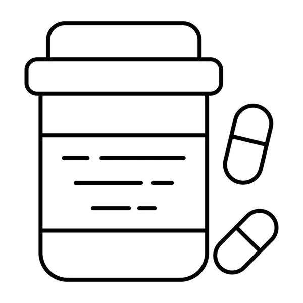 Ένα Μοναδικό Εικονίδιο Σχεδιασμού Του Μπουκαλιού Χάπια — Διανυσματικό Αρχείο