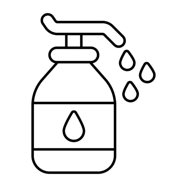 Icono Diseño Lineal Desinfectante Manos — Archivo Imágenes Vectoriales