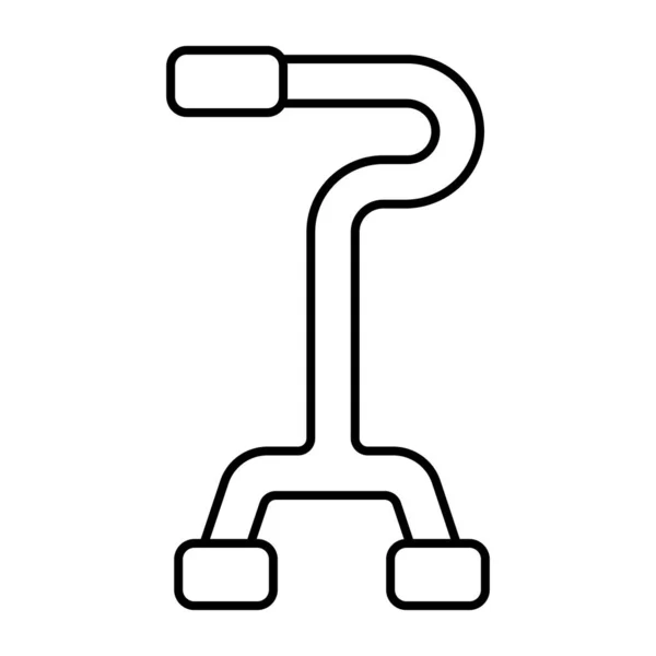 Walking Stick Icon Linear Design Crutch — Stock Vector