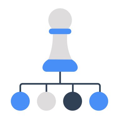 Strateji oyun simgesi, satranç kalesinin düz tasarımı
