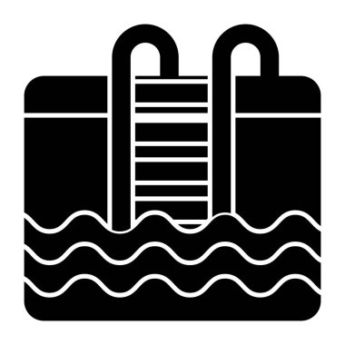 Editable design icon of swimming pool