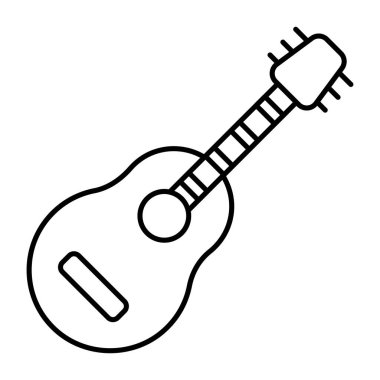      Bir telli müzik aleti, gitar ikonu