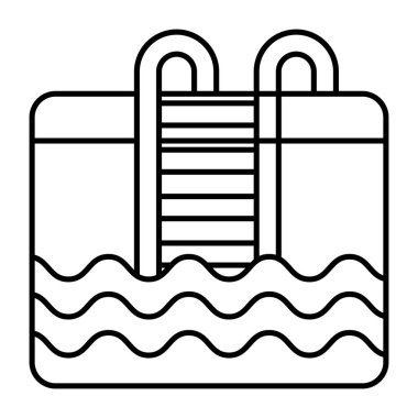 Editable design icon of swimming pool