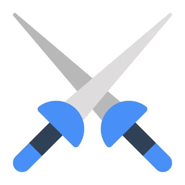 Battle Tool Concept Icoon Vector Ontwerp Van Kruiszwaarden — Stockvector