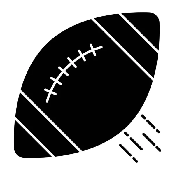 Icono Del Fútbol Americano Diseño Sólido Rugby — Archivo Imágenes Vectoriales