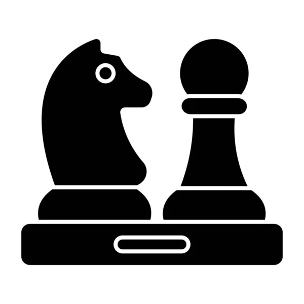 Ícone Jogo Estratégia Design Sólido Checkmates — Vetor de Stock