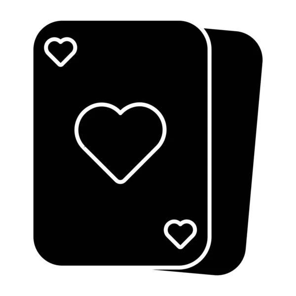 ポーカーカードのアイコンの固体デザイン — ストックベクタ