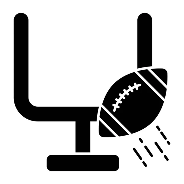 Icono Del Fútbol Americano Diseño Sólido Del Gol Del Rugby — Vector de stock