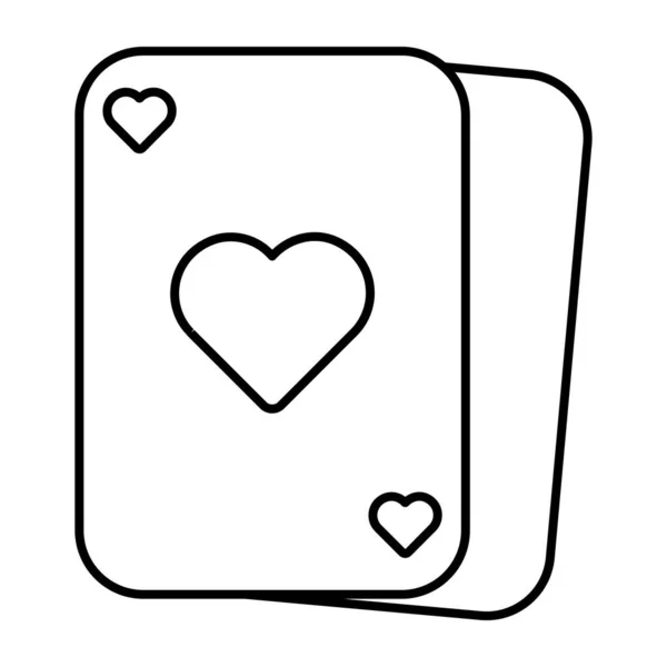 Ένα Γραμμικό Σχέδιο Του Εικονιδίου Πόκερ Κάρτες — Διανυσματικό Αρχείο