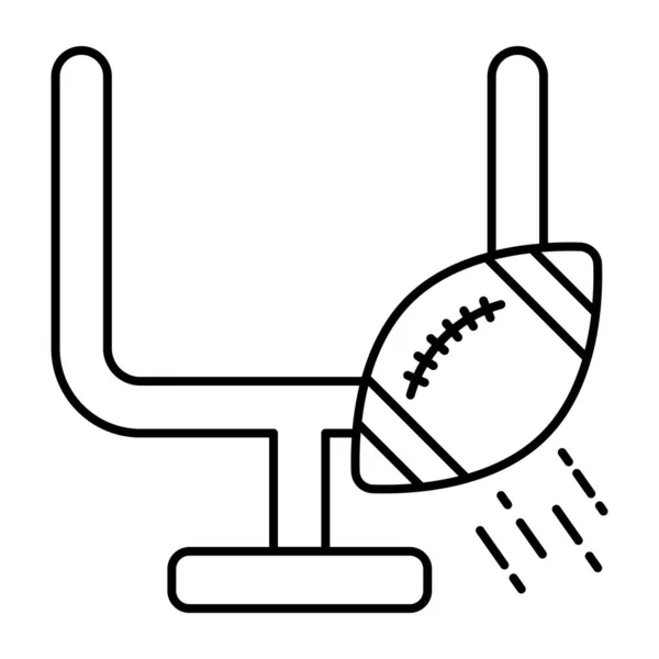 Icono Del Fútbol Americano Diseño Lineal Gol Rugby — Vector de stock