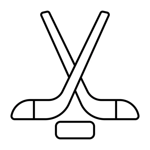 Een Lineair Design Icoon Van Ijshockey — Stockvector
