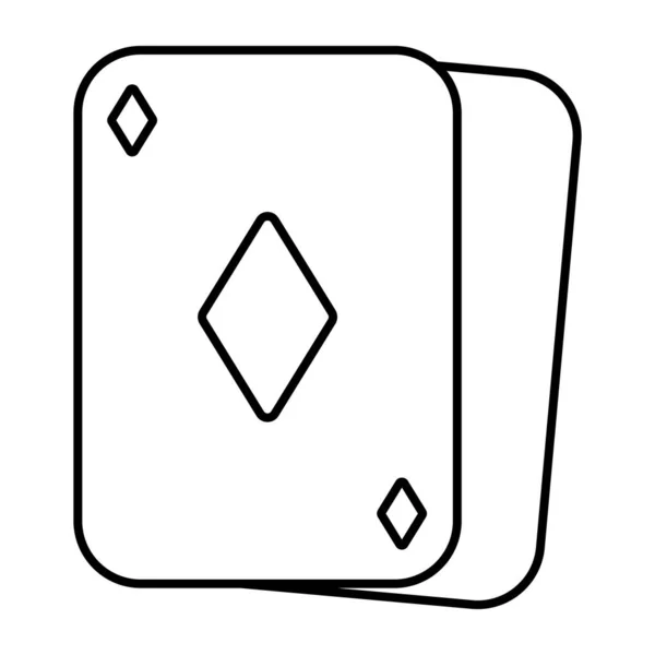Design Linear Ícone Cartas Poker —  Vetores de Stock