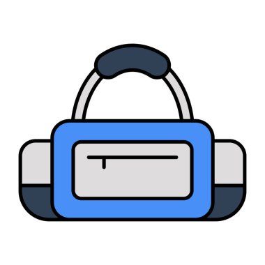 A flat design icon of gym bag