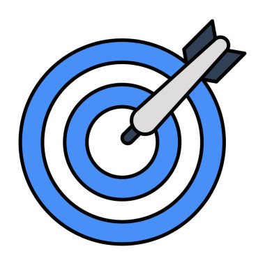 Okçuluk okunun olduğu tahta dart tahtası simgesi 