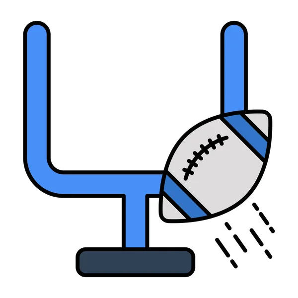 Американський Футбольний Ікона Плоский Дизайн Регбі Цілі — стоковий вектор
