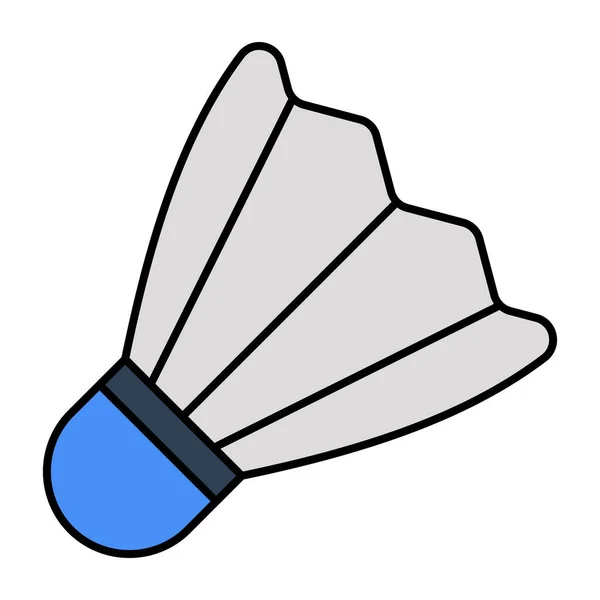 Badminton Ptačí Ikona Plochý Design Shuttlecock — Stockový vektor