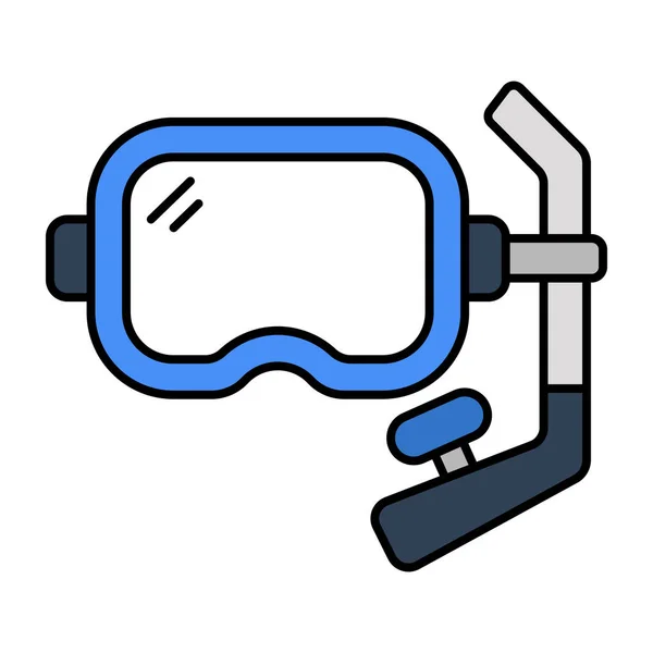 Oxigéncső Szemüveg Ikon Búvármaszk — Stock Vector