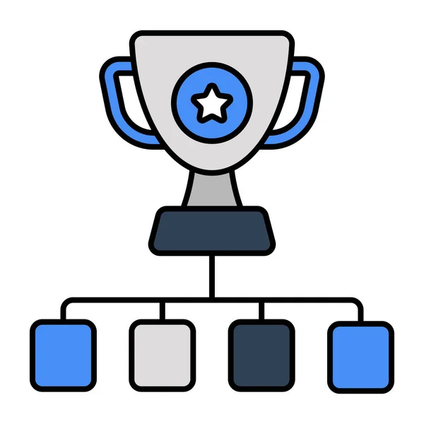 Ikona Plochého Designu Pohárku Trofejí — Stockový vektor