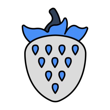 A flat design icon of strawberry 