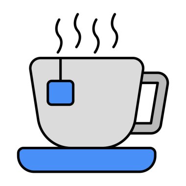 Düz dizaynlı sıcak çay fincanı simgesi