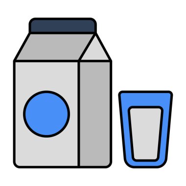 A unique design icon of milk pack 