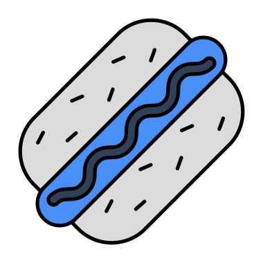Sosisli burgerin modern tasarım ikonu