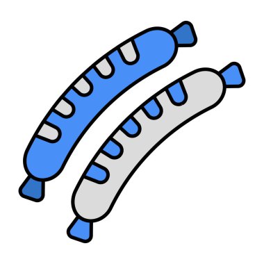 Benzersiz bir sosis tasarım ikonu