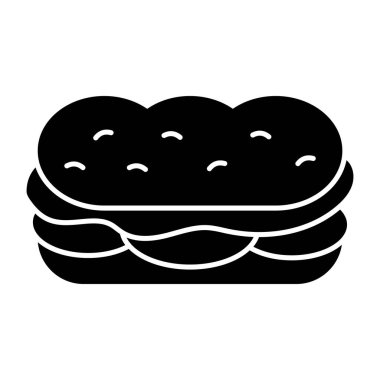 Sosisli burgerin modern tasarım ikonu