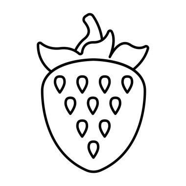 Çileğin doğrusal tasarım simgesi 