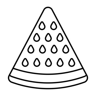 Yaz meyve suyu ikonu, karpuz diliminin vektör tasarımı 