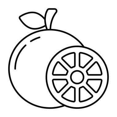 Turuncunun doğrusal tasarım simgesi 