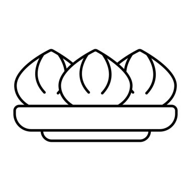 Hamur köftesinin doğrusal tasarım simgesi