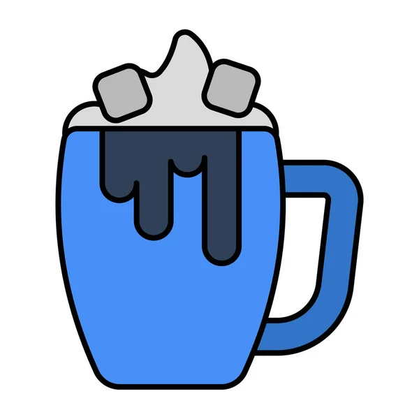 Eine Editierbare Design Ikone Der Eiskaffeetasse — Stockvektor