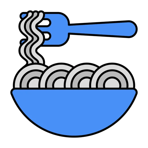 Yummy Icon Noodles Bowl - Stok Vektor