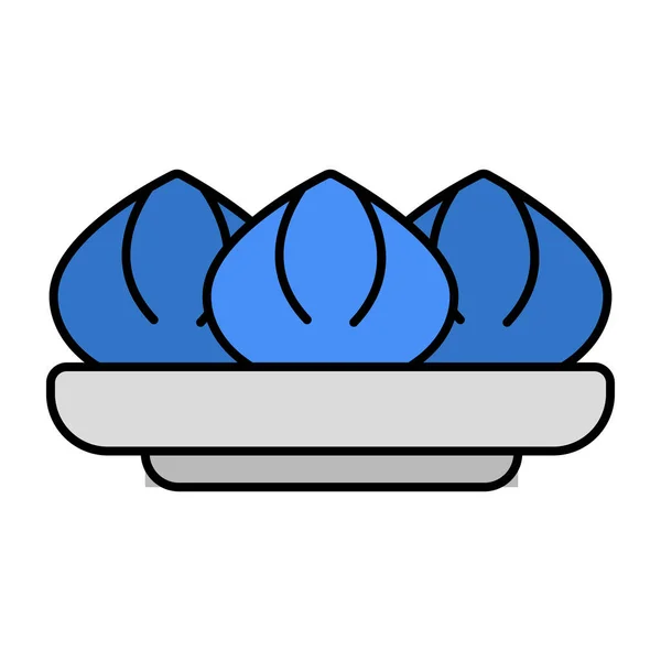 Flat Design Icon Dumpling — Stock Vector