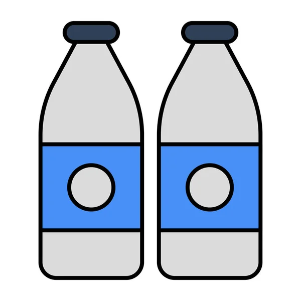 Icono Diseño Botellas Leche — Vector de stock