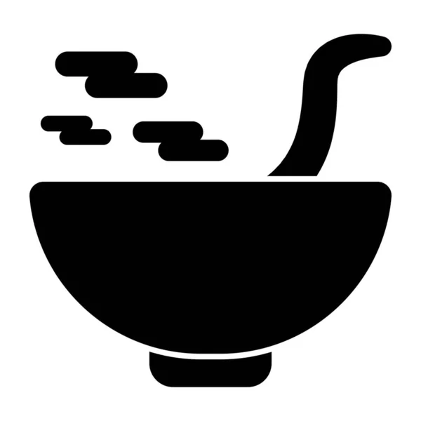 Ikona Miski Zupy Modnym Designie — Wektor stockowy