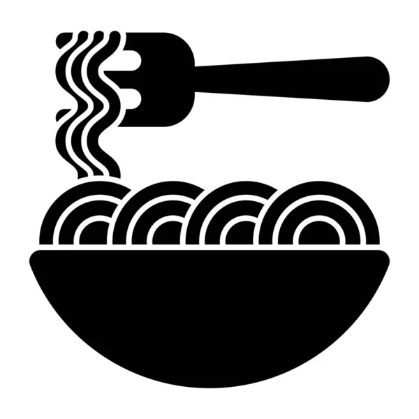 Yummy Icon Noodles Bowl - Stok Vektor