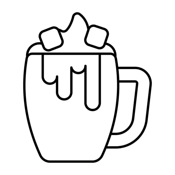 Buzlu Kahve Fincanının Düzenlenebilir Tasarım Simgesi — Stok Vektör
