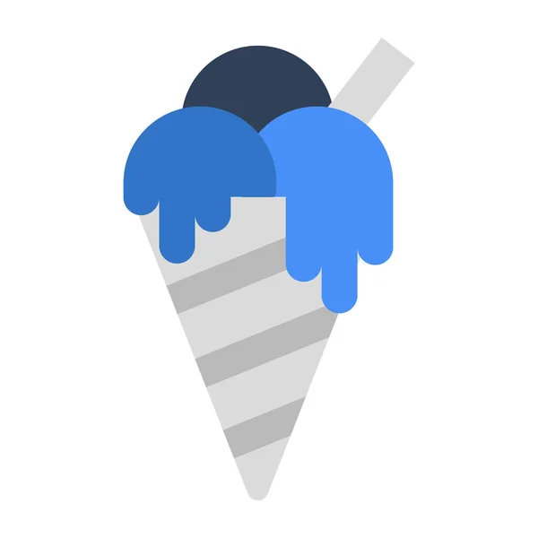 冰淇淋锥形图标 可编辑向量 — 图库矢量图片