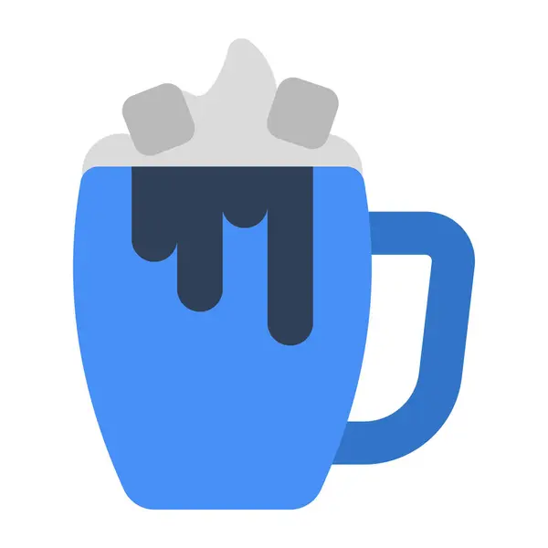 Une Icône Conception Modifiable Tasse Café Glacée — Image vectorielle