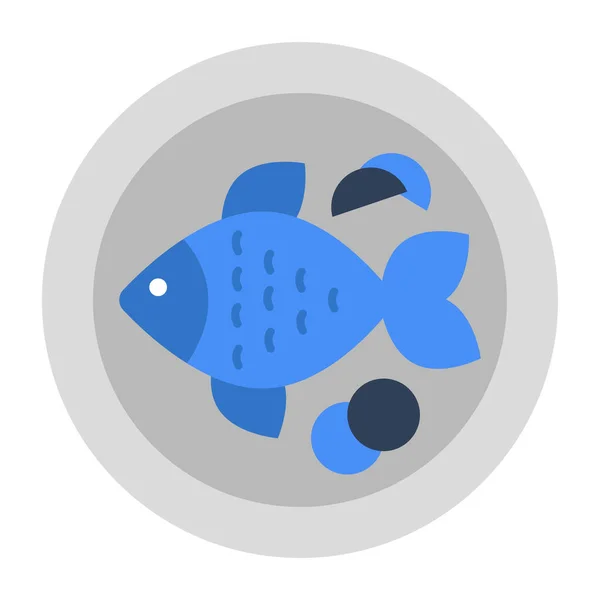 鱼的扁平设计图标 — 图库矢量图片