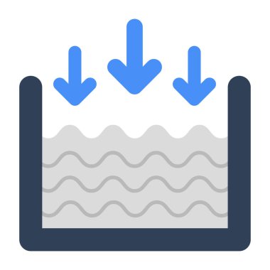 Su seviyesinin altında benzersiz bir tasarım simgesi