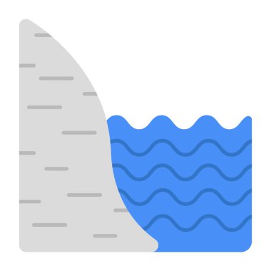 Dağ suyunun güzel tasarım ikonu, düz tasarım vektörü 