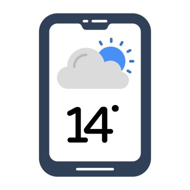 Mobil hava durumu uygulaması simgesi premium biçiminde 