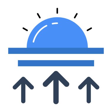 Düz dizaynda gün doğumunun göz alıcı bir simgesi 