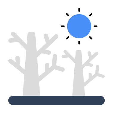 Beyaz arkaplanda izole edilmiş bir kuraklık simgesi 